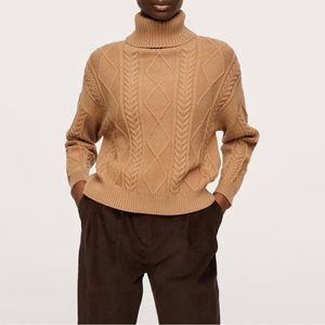 Mango herringbone knit sweater